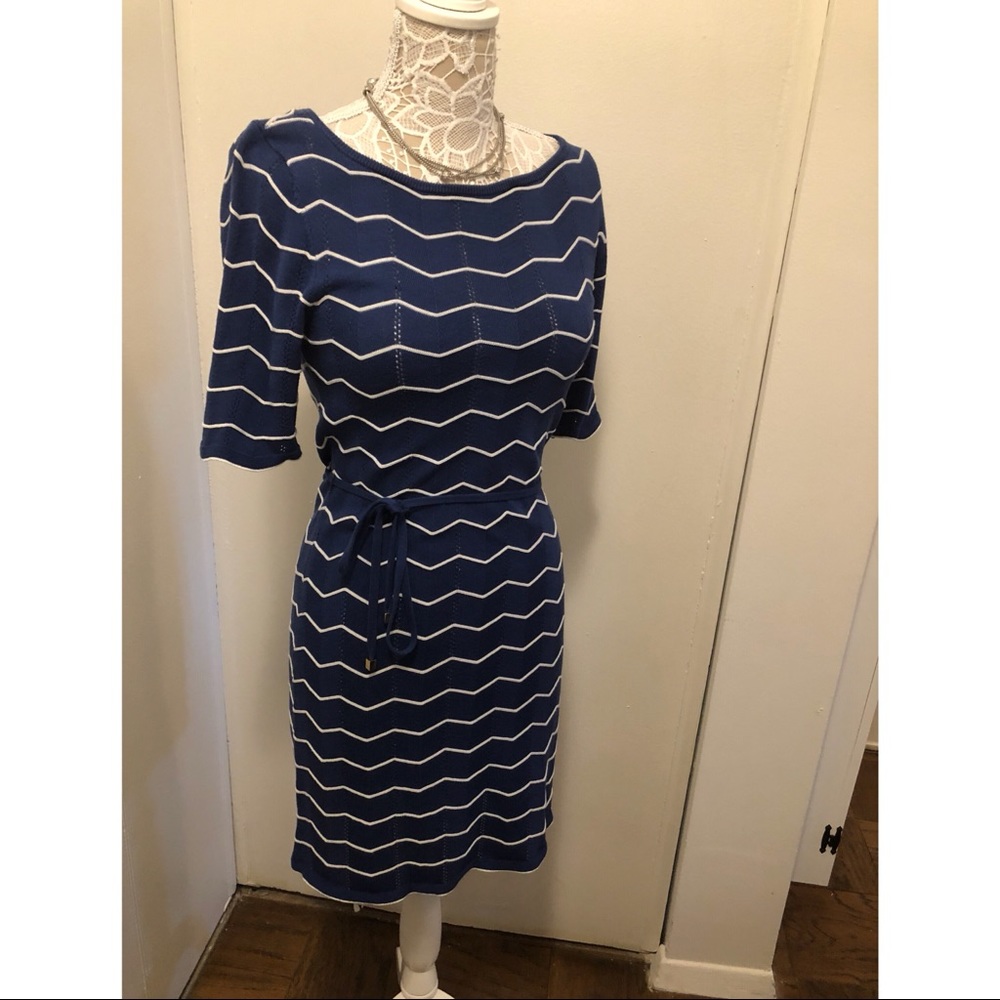 Trina Turk Cabana Blue Knit Dress